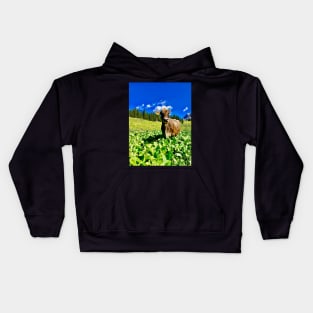 Cow from the Bregenz Forest in Vorarlberg Kids Hoodie